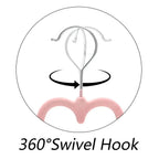 50 Pack Pink Velvet Hangers, NonSlip Clothes Hangers with 360 Degree Rotating Hook Thin Felt Adult Hanger