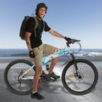 26 Inch Folding Mountain Bike 21-Speed High-carbon Steel MTB with Dual Disc Brake System Adult Mountain Bicycle Height Adjustable for Men Women,