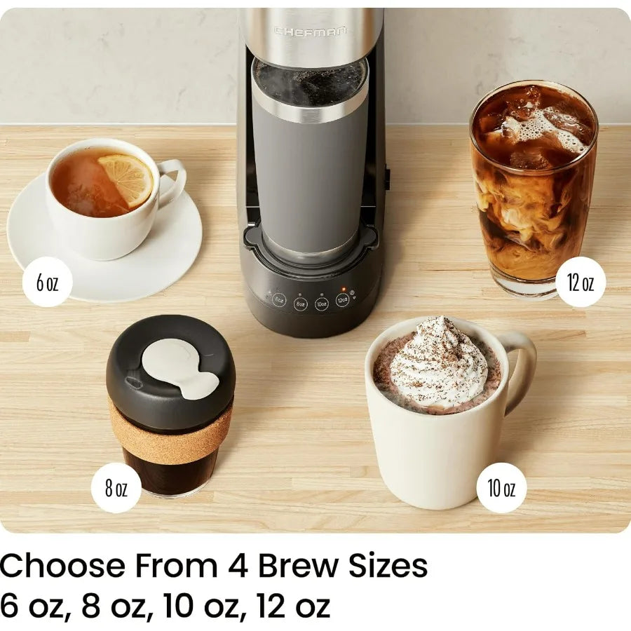 Single Serve Coffee Maker, Compatible with K-Cup Pods and Ground Coffee, Brew 6 to 12oz Cup