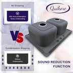 33x22 Double Bowl Drop In Kitchen Sink 304 Stainless Steel 18 Gauge Curved Shape Round Corner