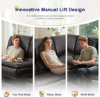 3 Seater Recliner Sofa with Liftable Console, USB Ports & Cup Holders