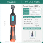 Digital Torque Wrench 1-340N.m 2% Accuracy Preset & LED/Buzzer Alerts for Bike Motorcycles Automotive Mechanical Tool