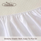 Bamboo Fiber Waterproof Twin Full Queen King Bed Sheets Bedding Mattress Topper Protector Set