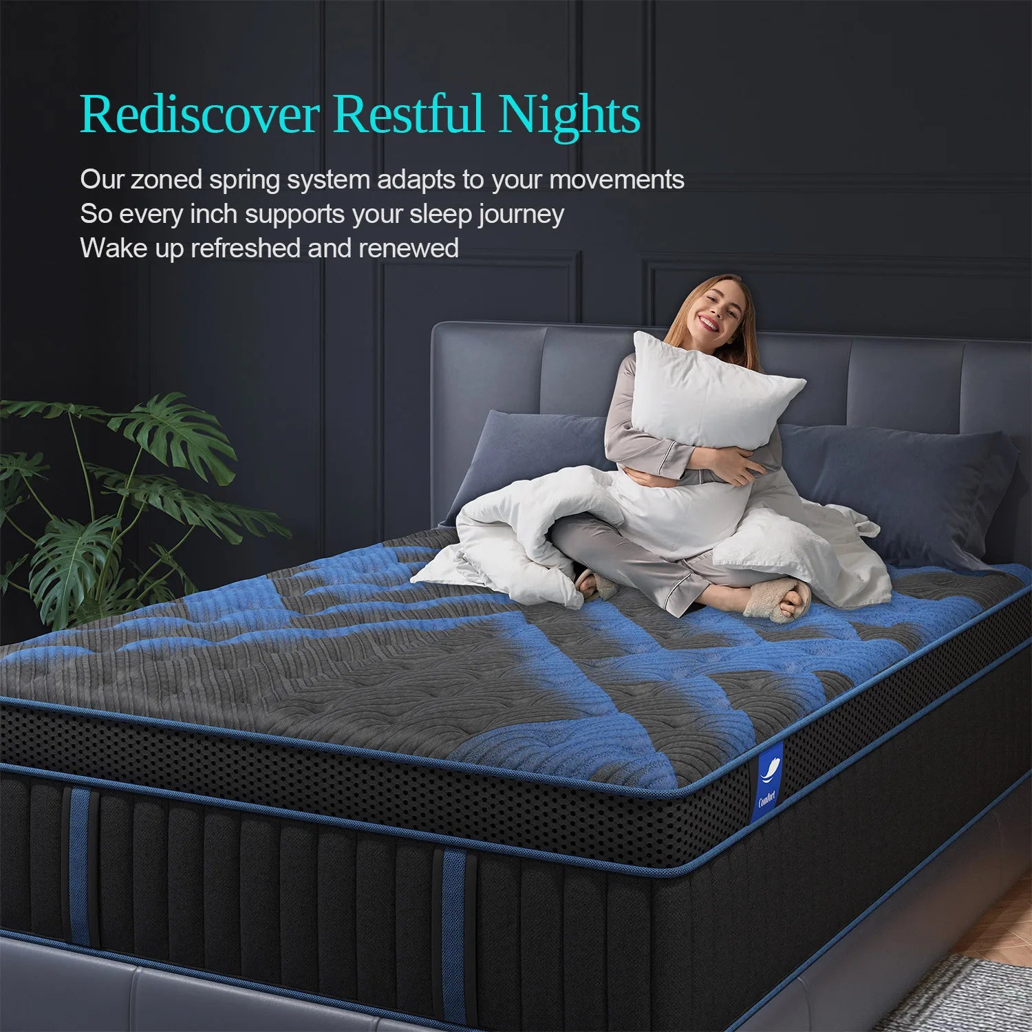 12"Gel Memory Foam Hybrid Pocket Spring Mattress, Medium Firm Motion Isolation