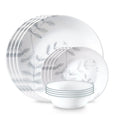 Flowing Fern 12-Piece Glass Dinnerware Set Service for 4