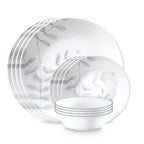 Flowing Fern 12-Piece Glass Dinnerware Set Service for 4