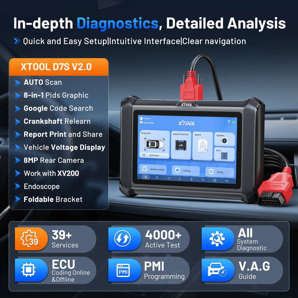 OBD2 Scanner ECU Coding Car scanner Bi-directional Automotive Tool key programmer 39+ Resets with CANFD DOIP FCA