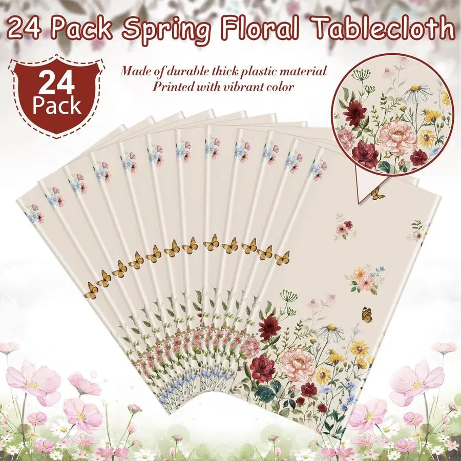 Spring Floral Tablecloth, Rectangle Table Covers