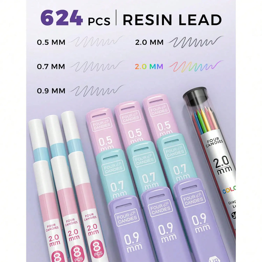 Mechanical Pencil Set (36PCS) - 4 Sizes + 624 Refills