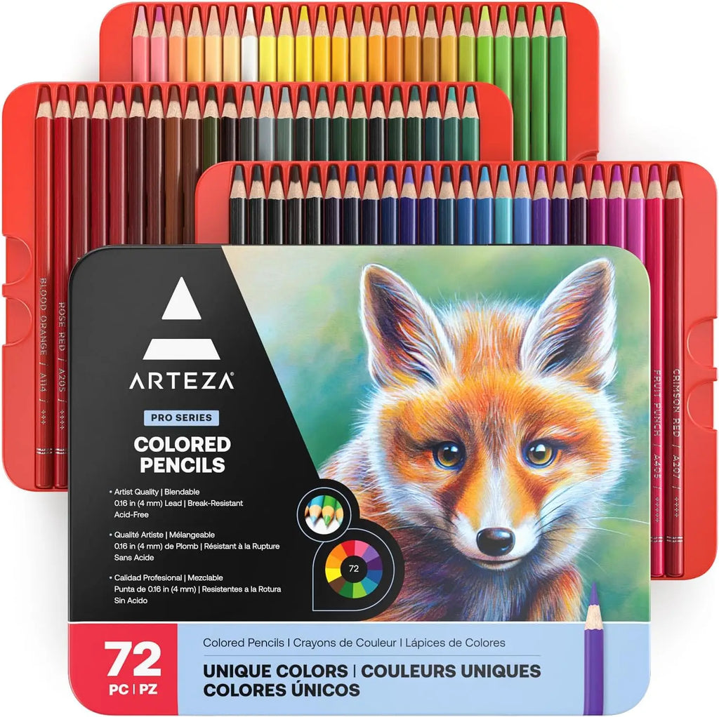 72 Soft Wax-Based Colored Pencils for Artists & Adults