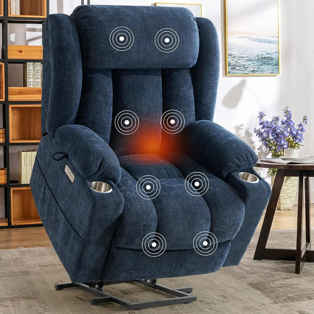 Oversized Power Lift Recliner Chair with Massage and Heat