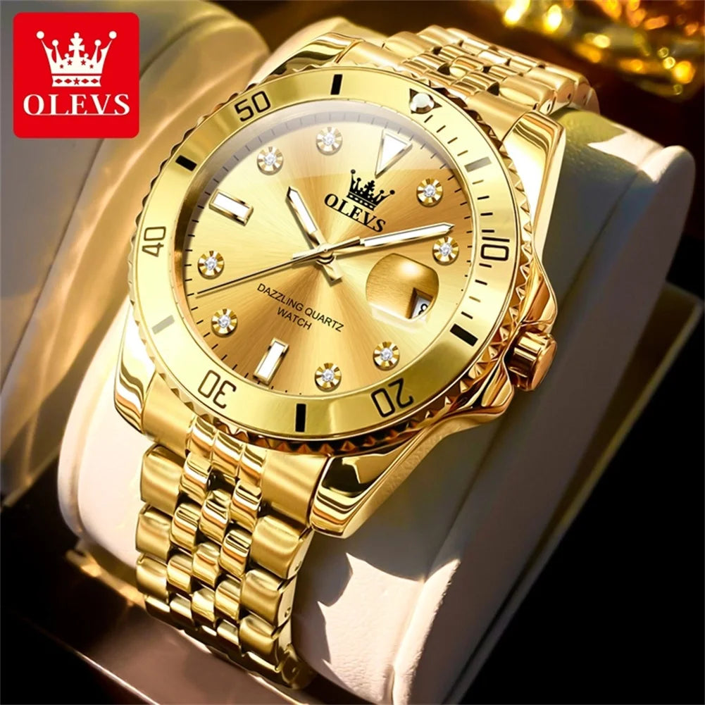 Men's Original Waterproof Automatic Date Rotation Ring Luxury Brand Diving Quartz
