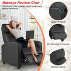 Massage Recliner with Lumbar Support and Adjustable Backrest