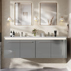 60" Floating Bathroom Double Vanity with Sink Combo
