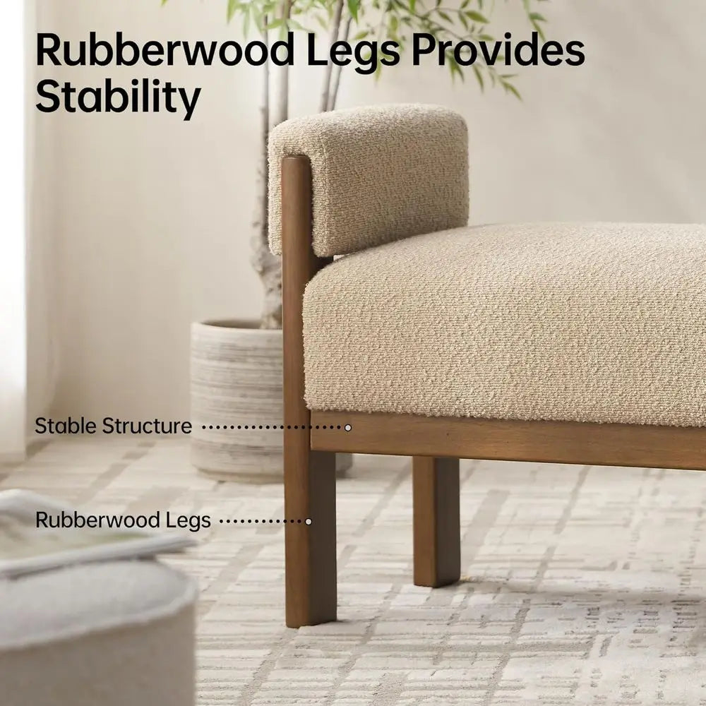 51.8” Modern Upholstered Bedroom Bench with Arms