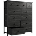 Dresser for Bedroom with 12 Drawers, Fabric Dressers amp Chest of Drawers with Sturdy Metal Frame, Wood Top, for Woman, 40.6 W x