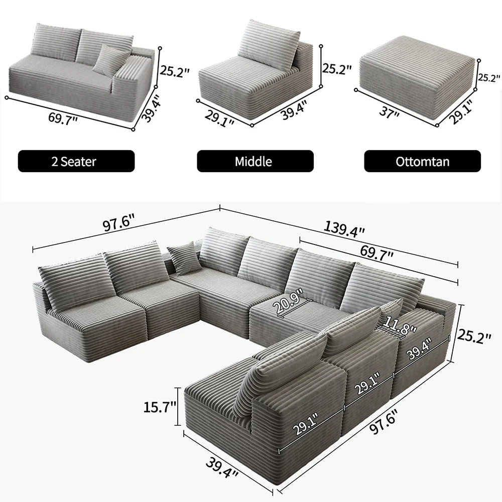 Cloud Module sofa, a sofa set that can be easily assembled in the living room