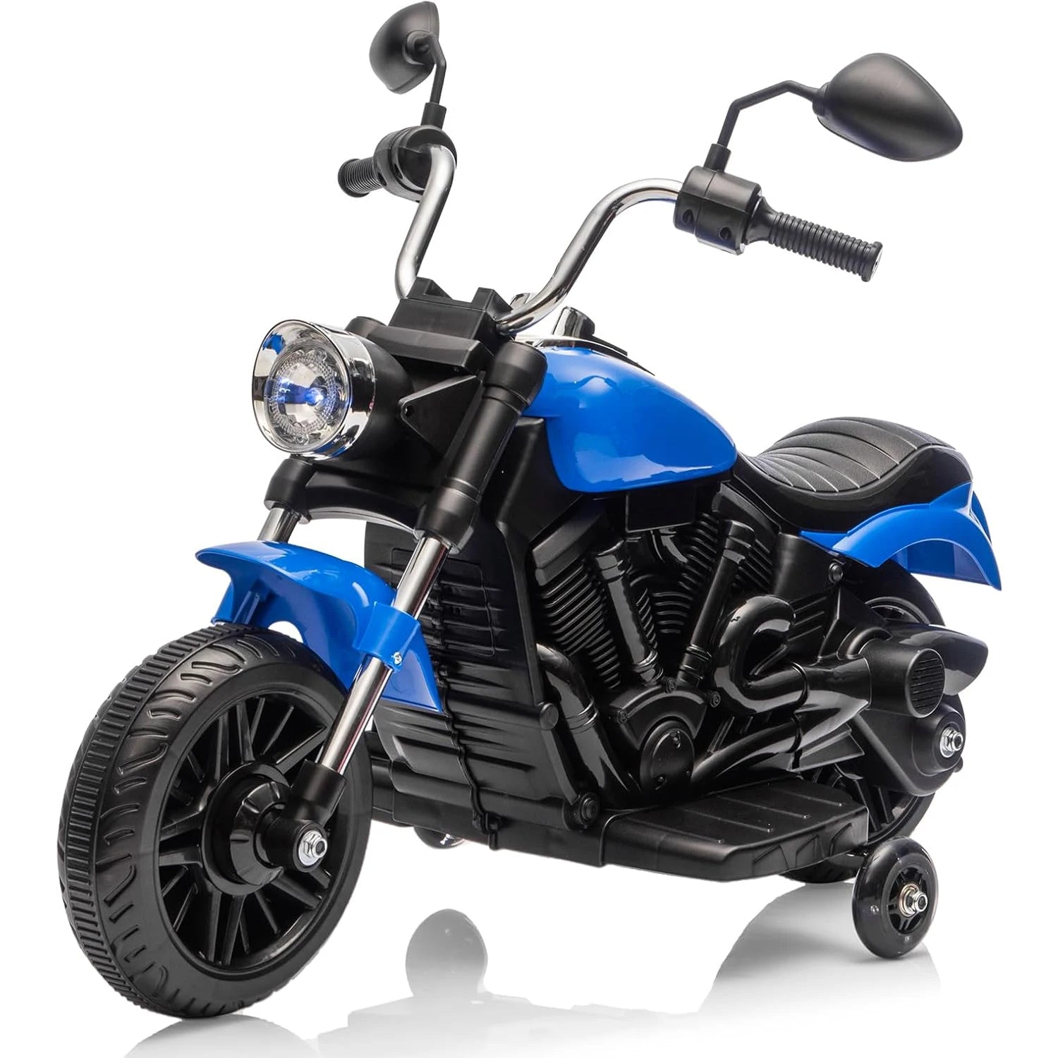 12V Battery Powered Kids Electric Motorcycle 3-Wheel Ride On Toy w/Training Wheels,Reverse,Headlight,Horn,Music,for Toddlers 3-6