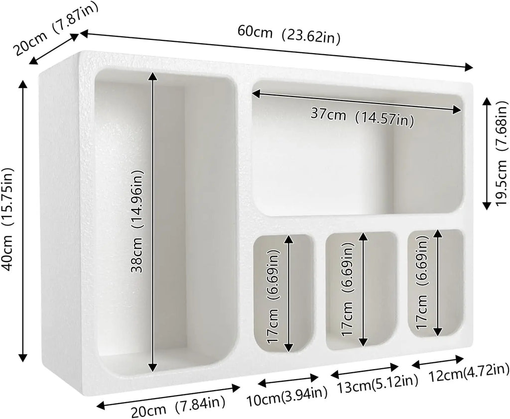 Wall Mounted Storage Cabinet, Floating Wall Shelf with 5 Compartments Open Storage Rack Freestanding Storage Organizer