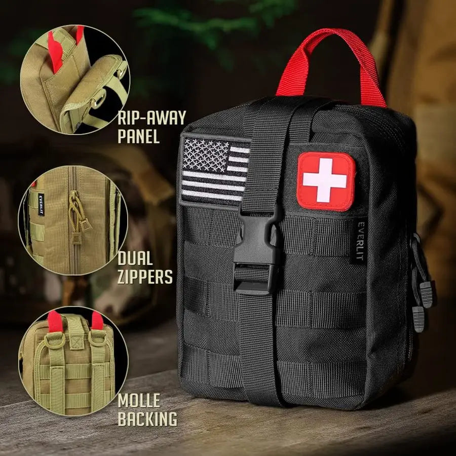 250 Pieces Survival First Aid Kit for Camping Boat Hunt