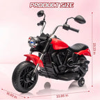 12V Battery Powered Kids Electric Motorcycle 3-Wheel Ride On Toy w/Training Wheels,Reverse,Headlight,Horn,Music,for Toddlers 3-6