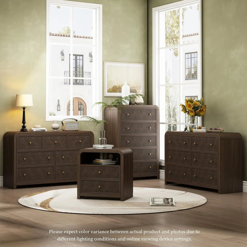 49'' Rattan Dresser with Ample Storage