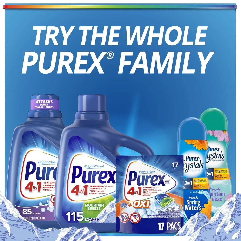 Liquid Laundry Detergent Mountain Breeze 250oz 192 Loads Stain Fighting