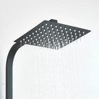 Luxury Bathroom Shower Faucet Wall Mounted Swivel Spout Shower Set Square Rainfall Water Tap Mixer System Hot Cold Taps