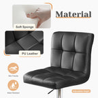 PU Leather Bar Stools Set Of 2,Upholstered Counter Height Bar