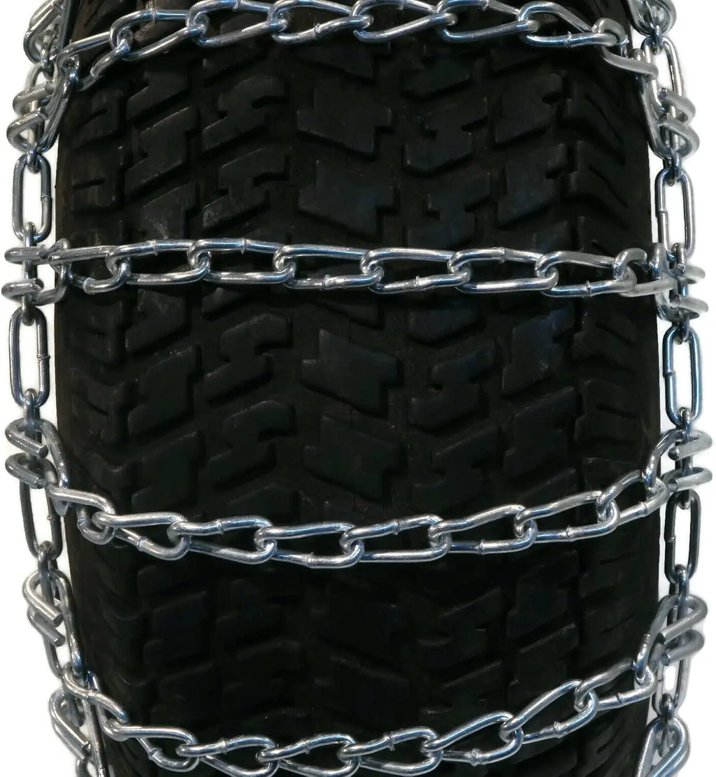 2-Link Tire Chains 20x8.00x8 for Lawn Mower Tractor Snow Mud Traction - Pair Included