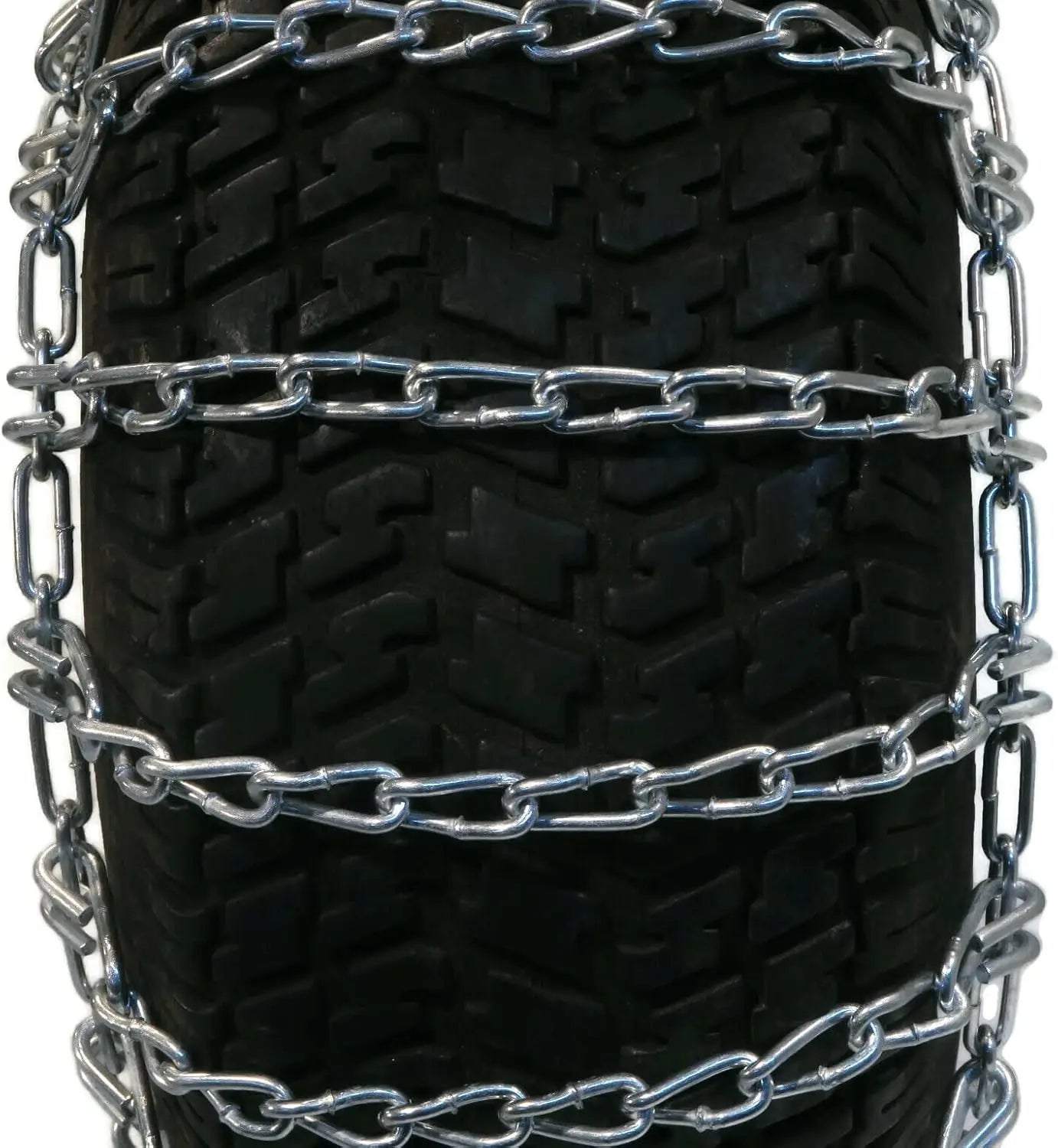2-Link Tire Chains 20x8.00x8 for Lawn Mower Tractor Snow Mud Traction - Pair Included