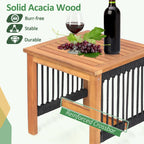 3pcs Wood Bistro Table Rocking Chair Set, All-Weather