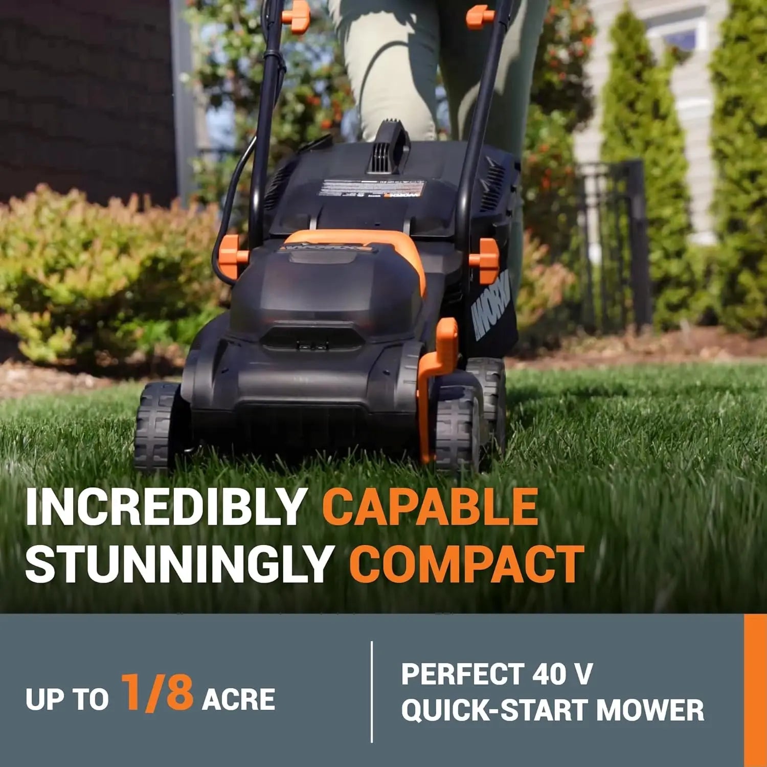 40V Cordless Lawn Mower for Small Yards, Lightweight Design & Height Adjustment