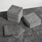 12/24/36/48PCS Grey Interlocking Carpet Shaggy Soft Foam Play Mat  Square Plush Floor Tiles