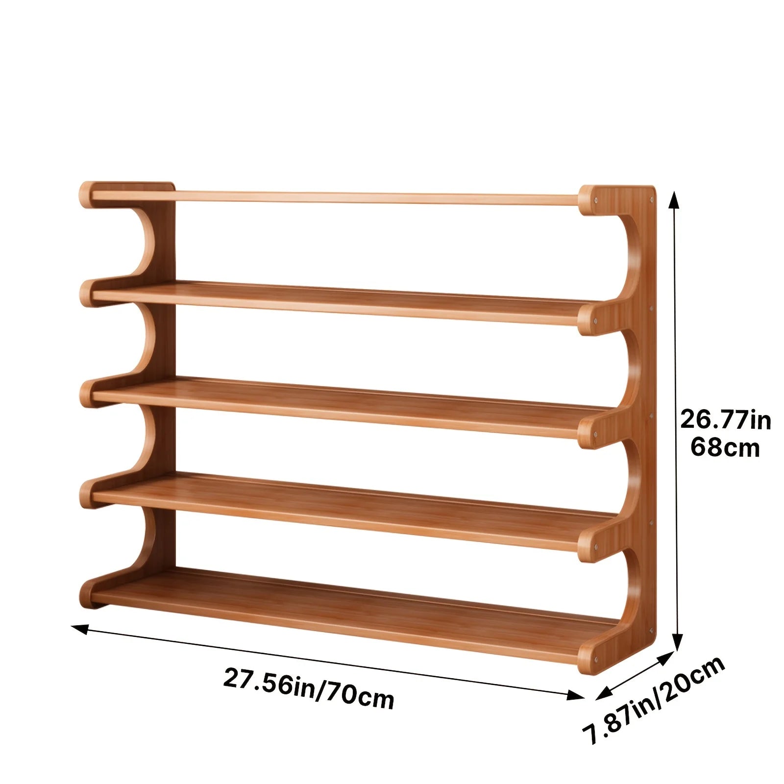 Multi-Tier Shoe Storage Rack, Compact Space-Saving Easy Assembly, Square Shelves for Entryway