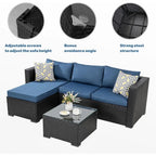 wicker outdoor sectional furniture with glass table and cushions