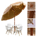 Thatched Garden Umbrella Height Adjustable for Garden Lawn Deck Backyard Patio
