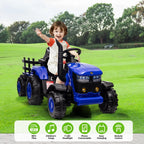 Ride on Tractor with Remote Control, 12V Battery Powered Electric Tractor and 35W Dual Motors for Kids