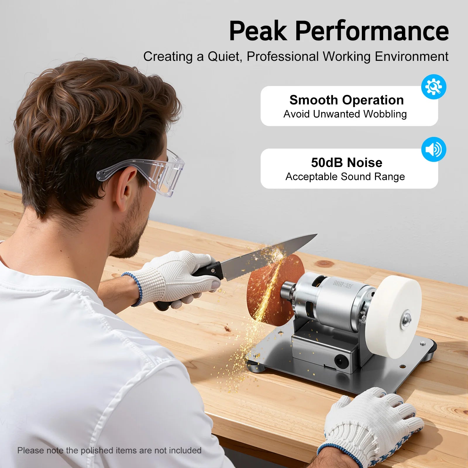 Variable Speed Table Grinder 6000 RPM for Metal Grinding Polishing DIY