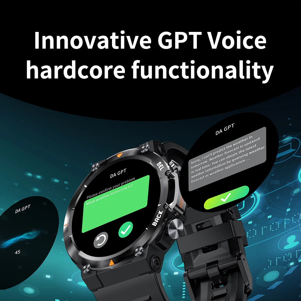 Smart Watch for Men AMOLED Screen AI GPT Bluetooth Call 410mAh Big Battery Fitness Tracker Men' Sport Smartwatch