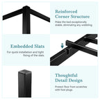 HOOMIC Canopy Bed Frame, Enhanced 4-Poster, 3-Metal Crossbar, No Box Spring Needed, Easy Assembly Allewie