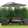 10FT Outdoor Patio Umbrella Hanging Cantilever with Easy Tilt Adjustment UV Protection 8 Sturdy Ribs
