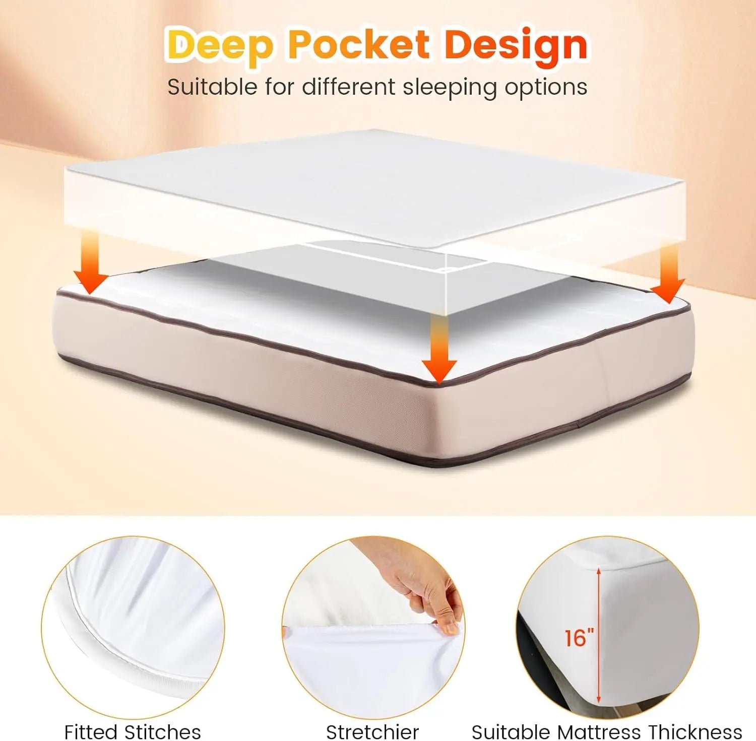 Dual Control Electric Mattress Pad Bed Warmer With 8 Heat Settings & 10H Timer
