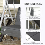 Outdoor Swing Chair Canopy Patio Garden Hanging 2 Person Yard Furniture Gray