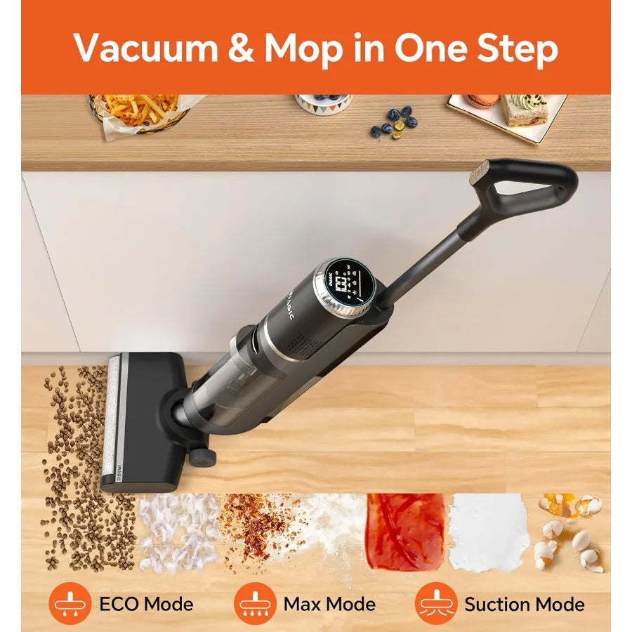 M3 Cordless Wet Dry Vacuum Cleaner All-in-One for Hard Floors Lightweight Floor Cleaner in Grey with Edge Cleaning Self-