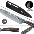 Damascus Stainless Steel Chef Utility Paring Boning Cleaver Slicing Santoku with Nylon Bag