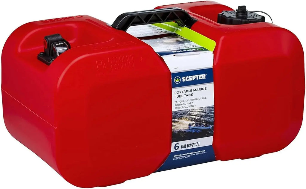 12 Gallon Portable Marine Gas Can Large 2-Way Vented Cap, Built-In Fuel Gauge & Pick-UpHandles EPA & CARB Compliant