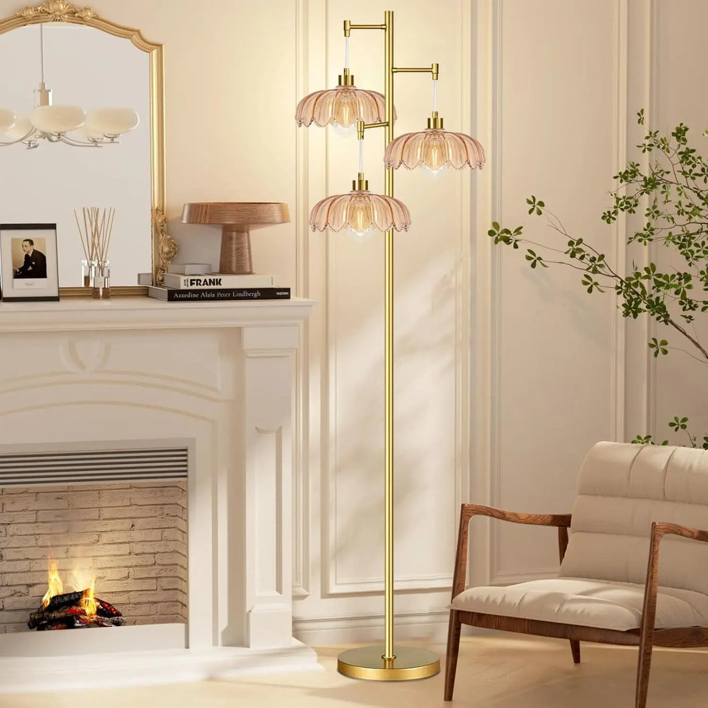 Gold Modern Floor Lamp with Tree Design