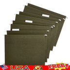 Standard Green Hanging File Folders, Box of 25 Durable
