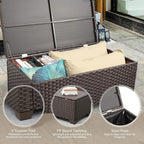 6 Pieces Wicker Sofa Set with Outdoor Couch Patio Chairs Storage Coffee Table